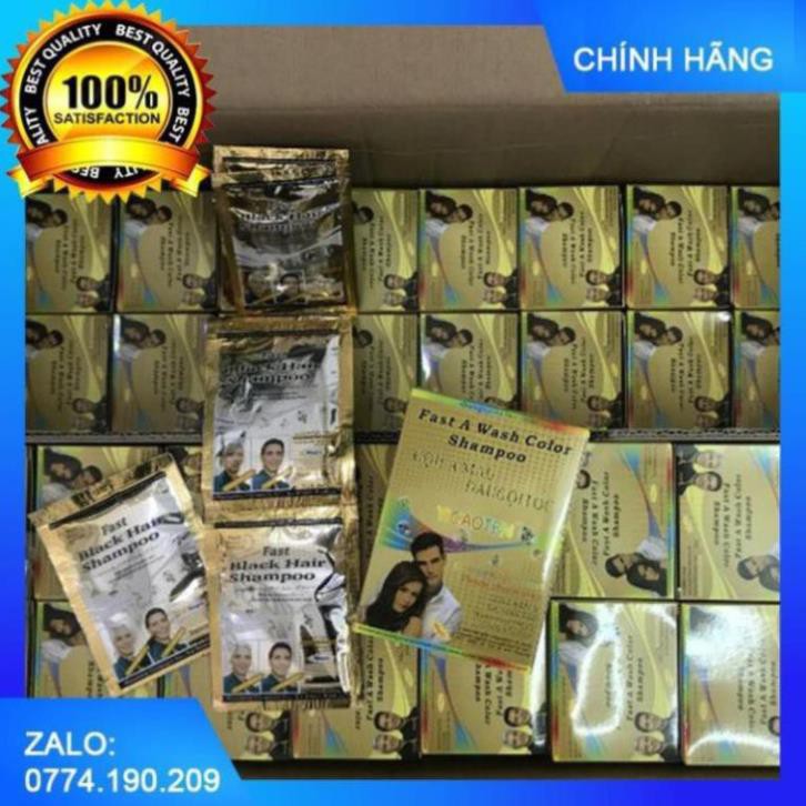 Hộp Dầu Gội Nhuộm Đen Tóc YiCaoTen - Gội Là Đen (Hộp 10 Gói Có Kèm Bao Tay) | BigBuy360 - bigbuy360.vn