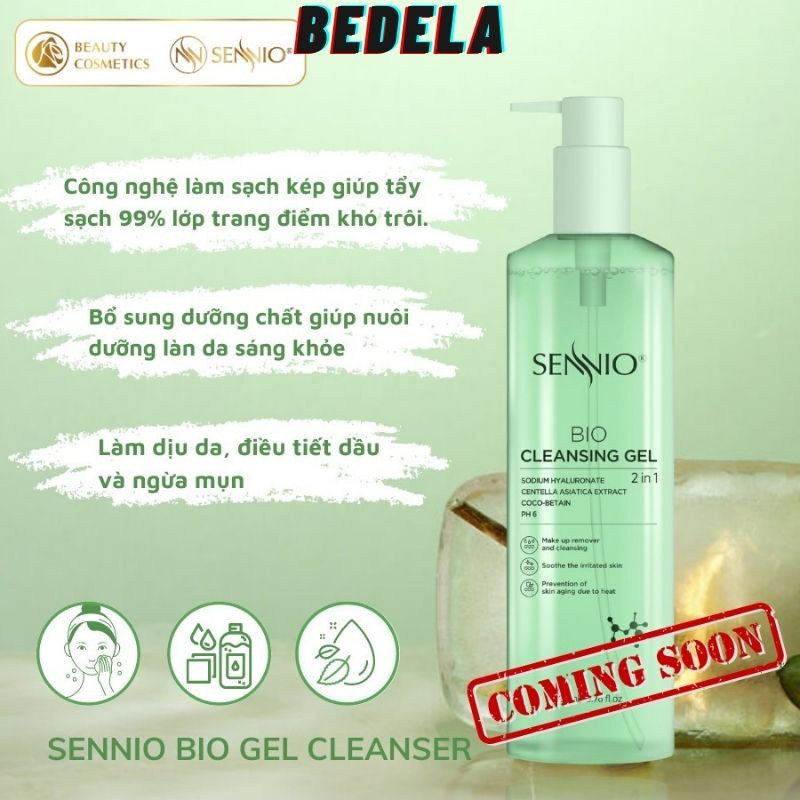 Nước Tẩy Trang Cho Da Dầu Mụn Không Cồn Dạng Gel 2 In 1 SENNIO NTT135 BEDELA