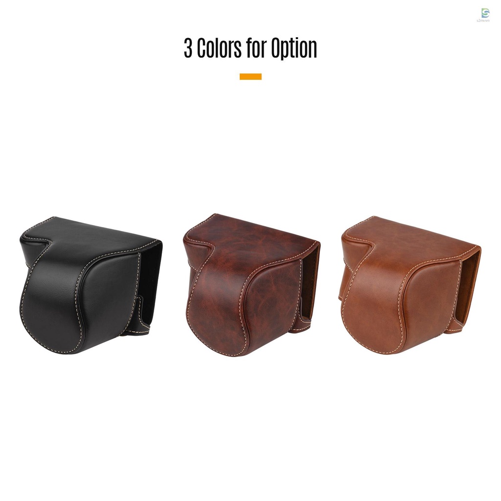 Bao da PU đựng máy ảnh kèm dây đeo vai cho Sony A6000 A6300 A6400