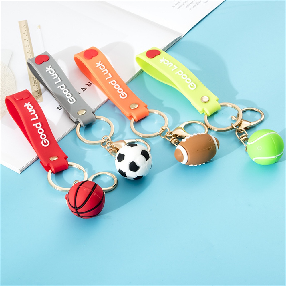 Móc Chìa Khóa Mặt Hình Quả Bóng Bầu Dục Bằng Silicone Độc Đáo