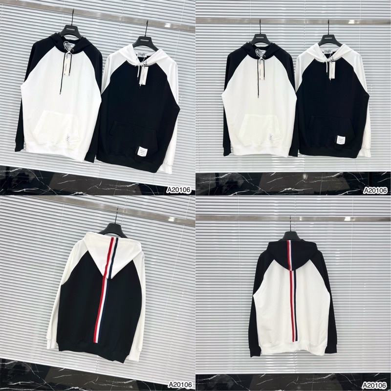 Áo Hoodie Thom Viền Kẻ Đen Trắng Cực Đẹp 2022 - Áo Hoodie Nam Đen Trắng Chất Nỉ Dày Dặn