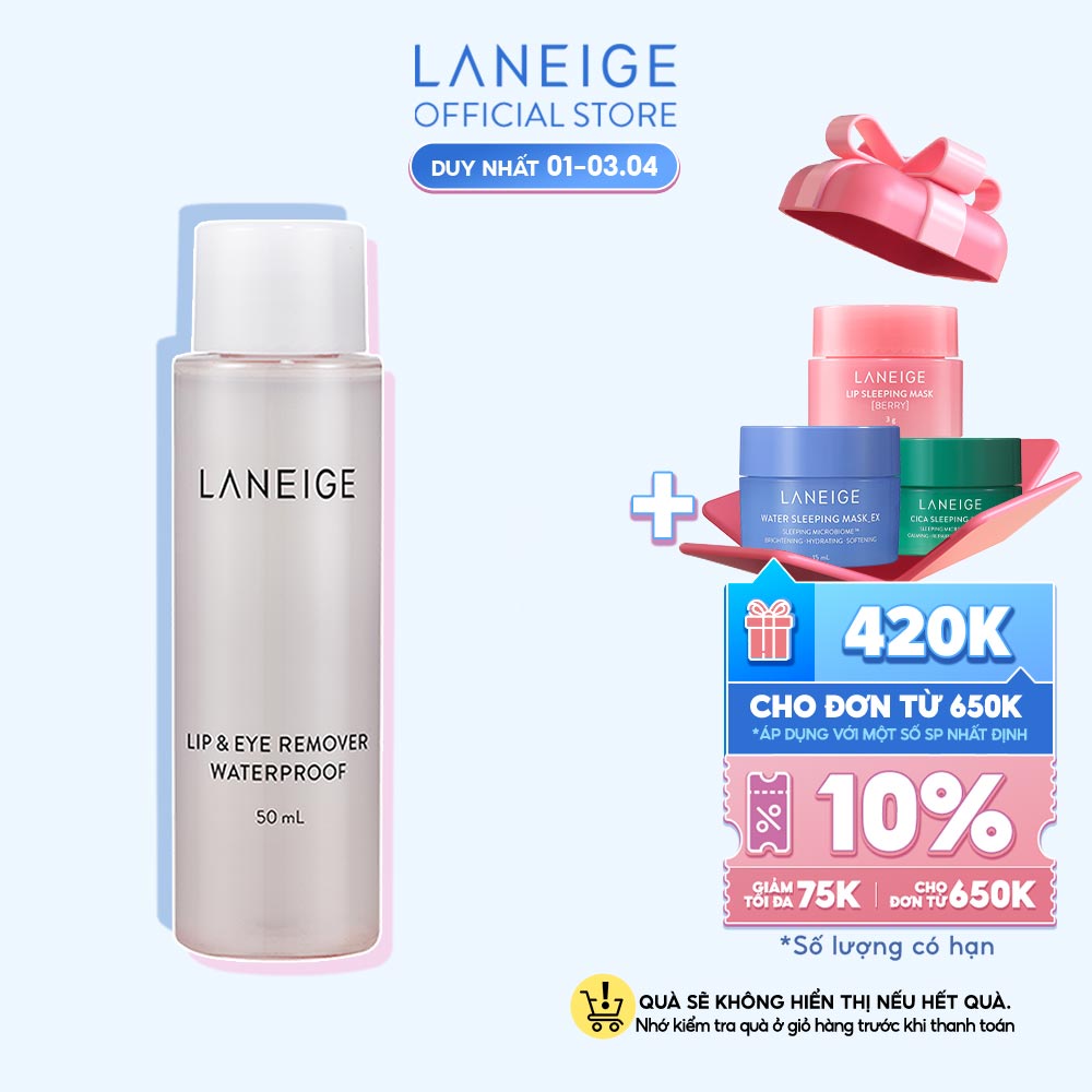 Nước tẩy trang dành cho mắt và môi Laneige Lip &amp; Eye Remover Waterproof_Ex 50Ml