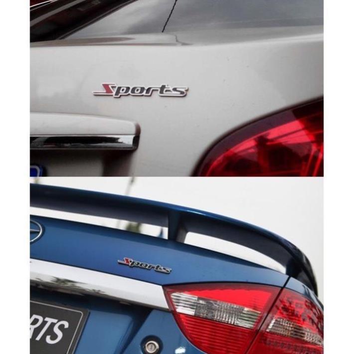 Decal chữ SPORT kim loại trang trí ô tô xe máy