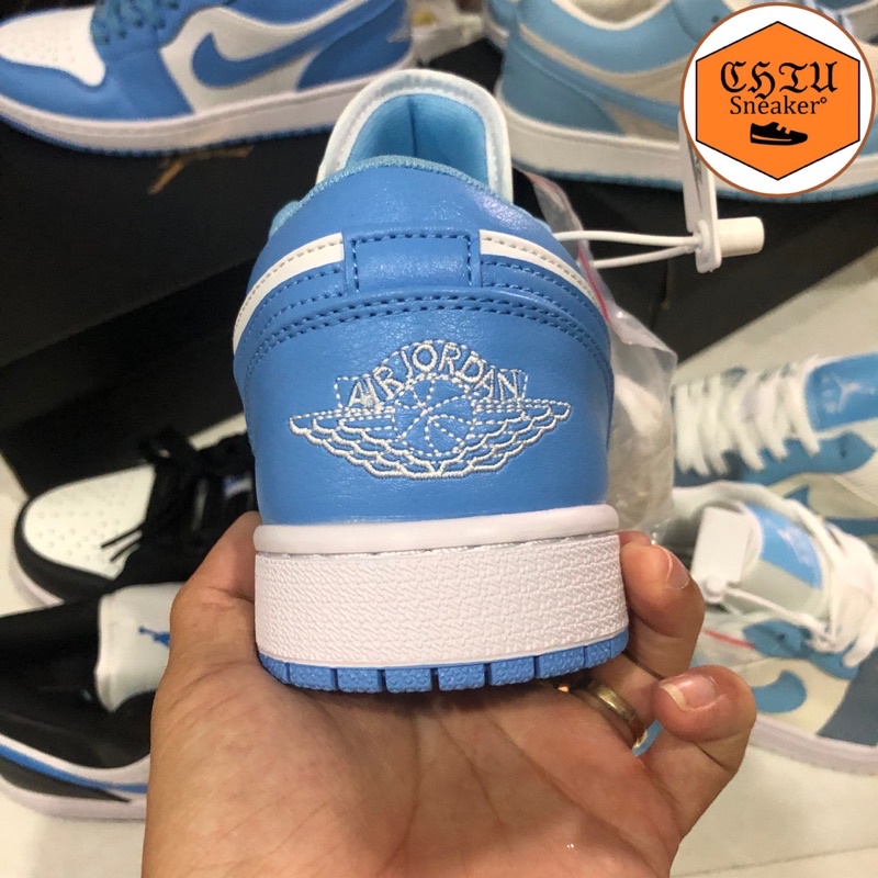 Giày Sneaker nam nữ Jordan cổ thấp xanh dương UNC phiên bản cao cấp giày thể thao Jd1 low xanh Blue