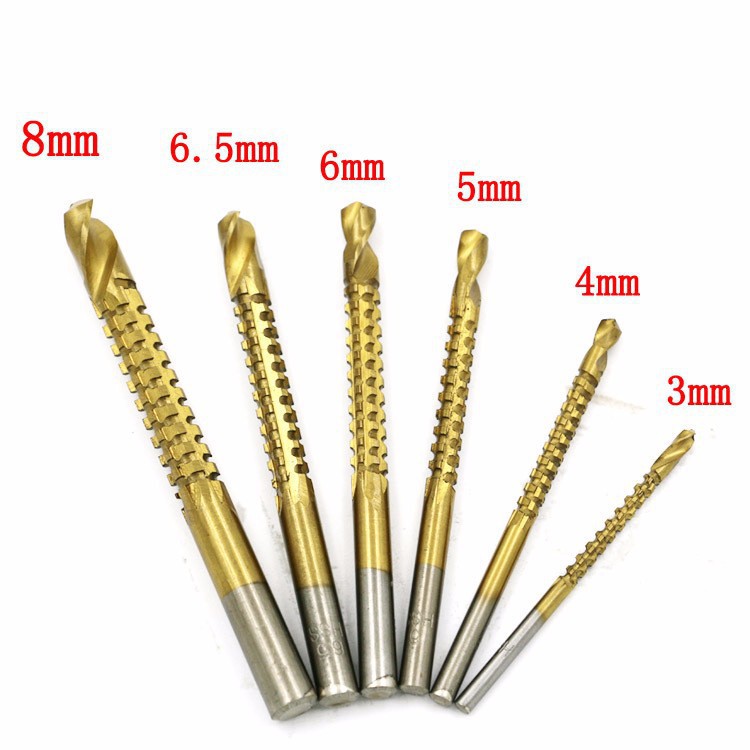 Bộ 6 mũi khoan cưa phủ Titanium 3-8mm