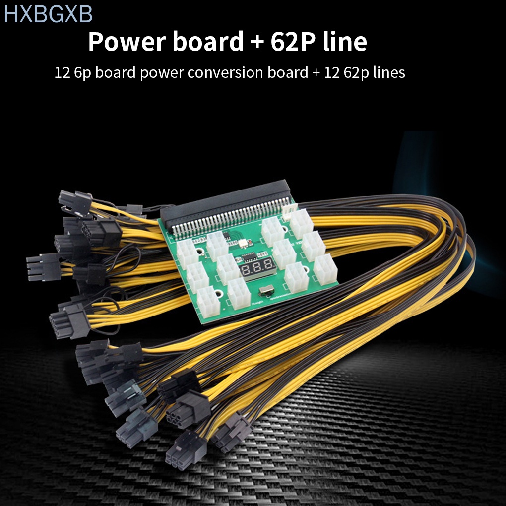 HXBG Breakout Board Adapter 12x6pin Server Power Supply Board 12V PCI-E Power Supply Circuitboard