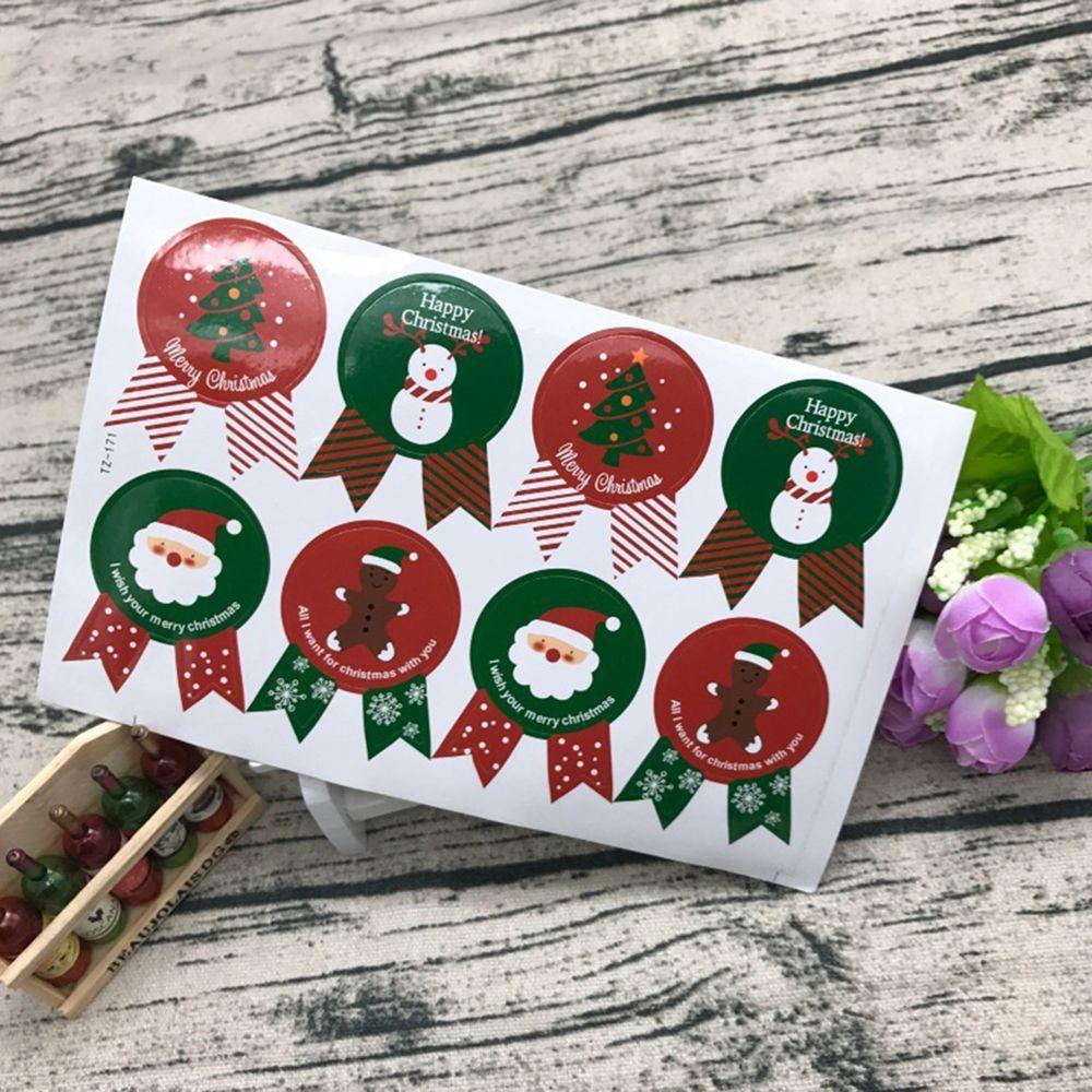 Miếng Dán Trang Trí Quà Tặng Đa Năng Hình Cây Thông / Người Tuyết / Kẹo Merry X 'Mas Kiểu Vintage
