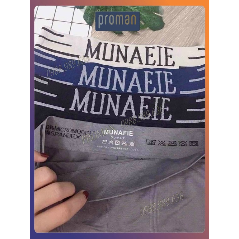 Quần Sịp Nam Đùi Cotton, Quần Lót Nam Munafie Dệt Kim Co Giãn 4 Chiều freesize - PROMAN