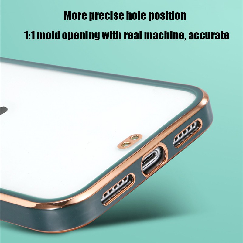 Ốp Điện Thoại TPU Trong Suốt Mạ Viền Cho iPhone 13 12 11 Pro Max 12Pro 12 Mini Xs Max XR X 7 8 SE 2020