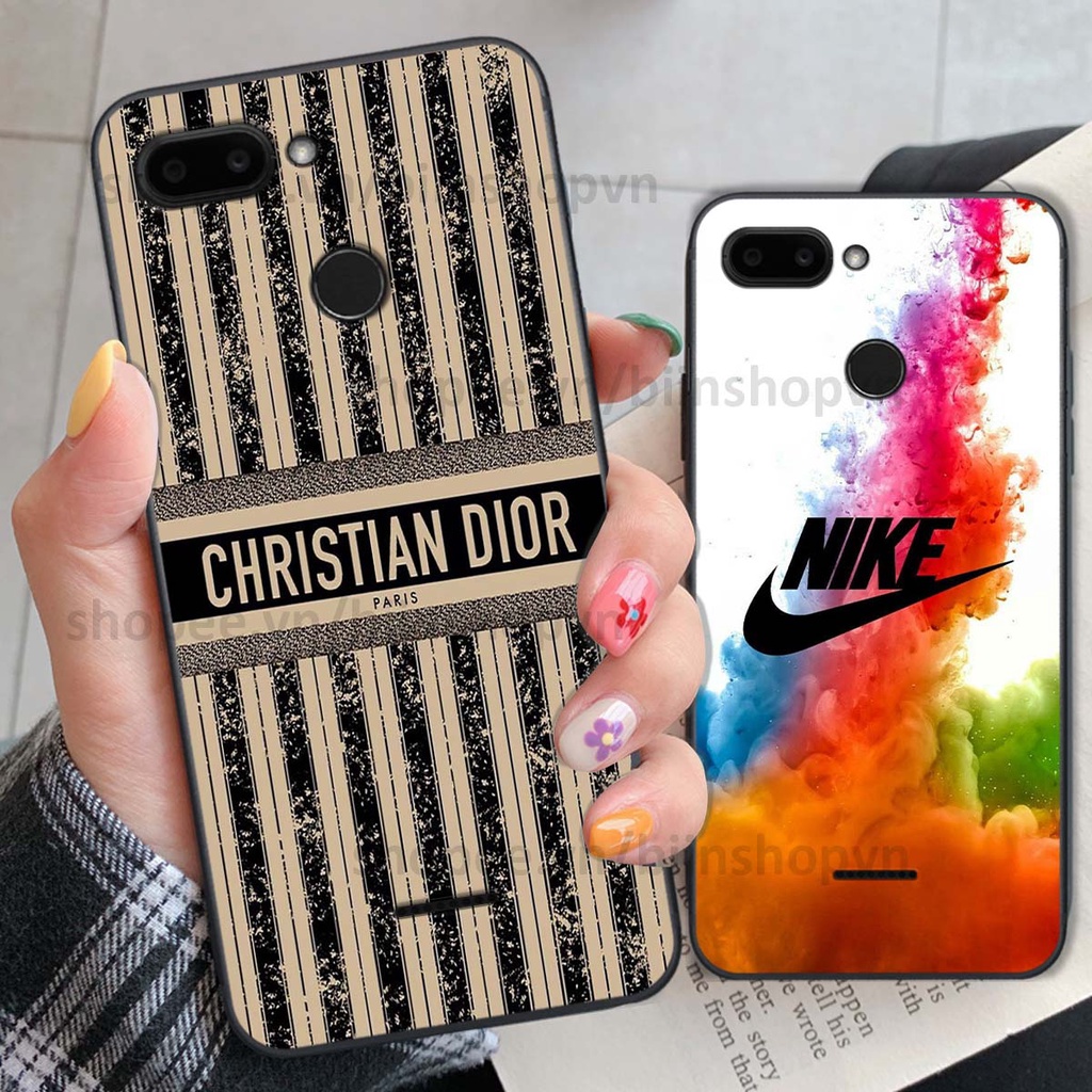 Ốp Xiaomi Redmi 6 in hình thương hiệu nhiều màu sắc thể thao cá tính thời trang