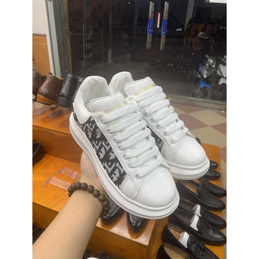 Giày Thể Thao Nữ và Nam Unisex Sneaker thời trang XSPORT MCQ Da Trắng