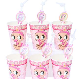 Ly giấy sinh nhật bé gái-set 6 cái (nhiều mẫu)