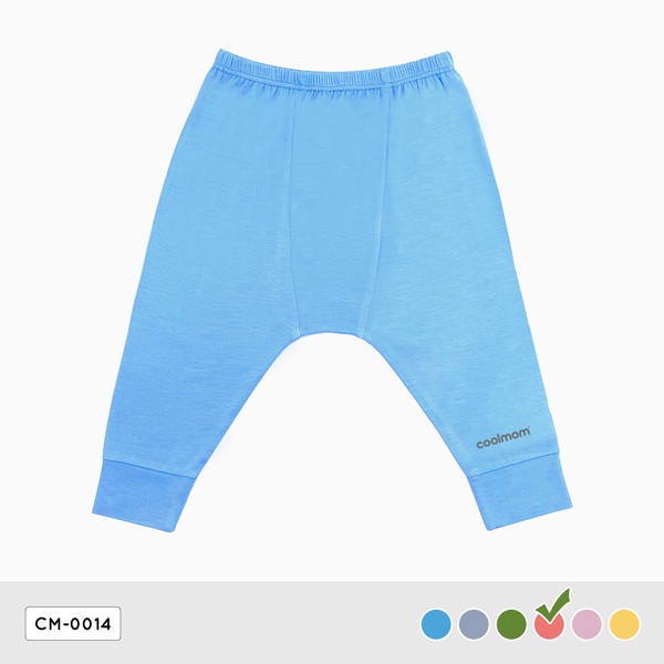 Quần dài đáp đũng Coolmom chất liệu sợi tre cao cấp màu hồng pastel size 12M / CM-0014-12M-HP