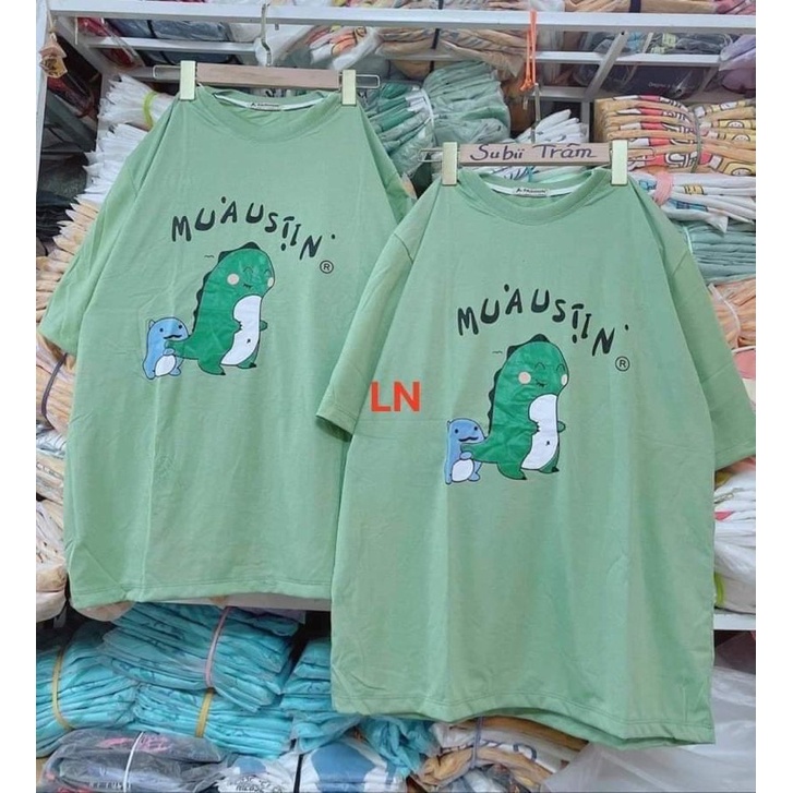 Áo phông khủng long bám đuôi MUAU TH6