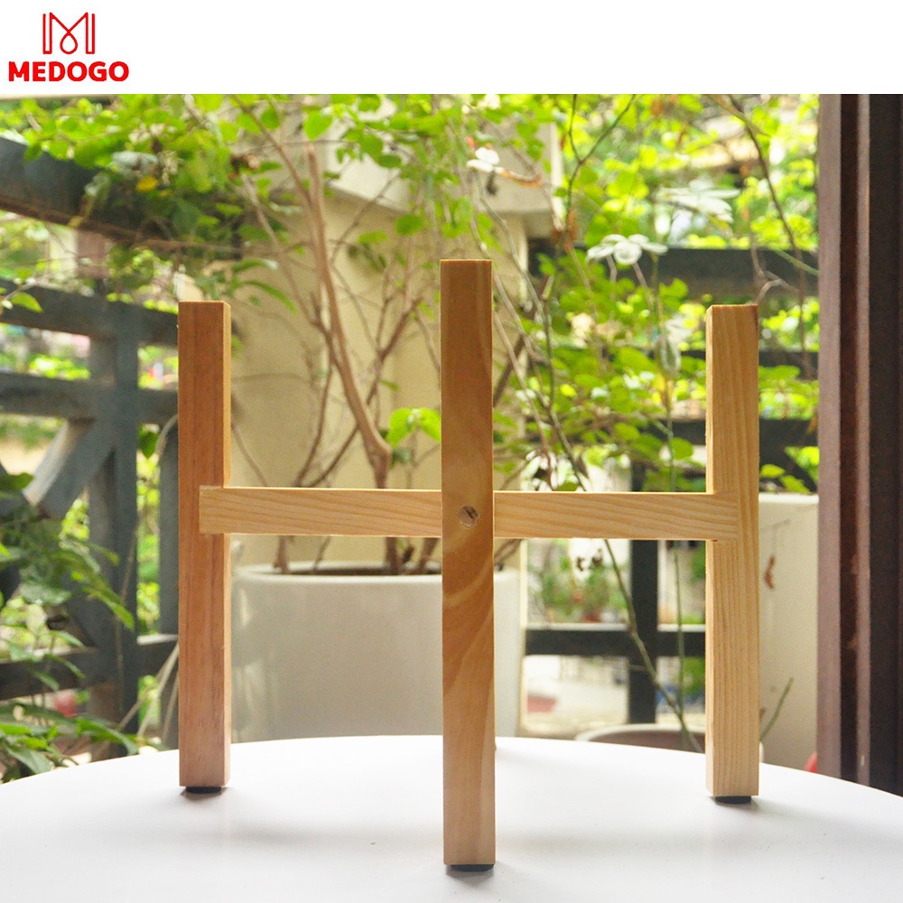 Đôn gỗ vuông để cây cảnh trang trí trong nhà nhiều kích thước, giá gỗ đỡ chậu cây cảnh MEDOGO-05