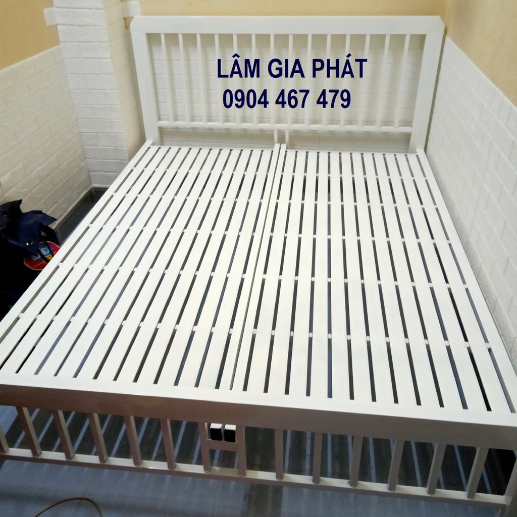 GIƯỜNG SẮT NGỦ GIƯỜNG SẮT HỘP 4X8 - CÓ THỂ THÁO LẮP - NGANG 1M2X2M