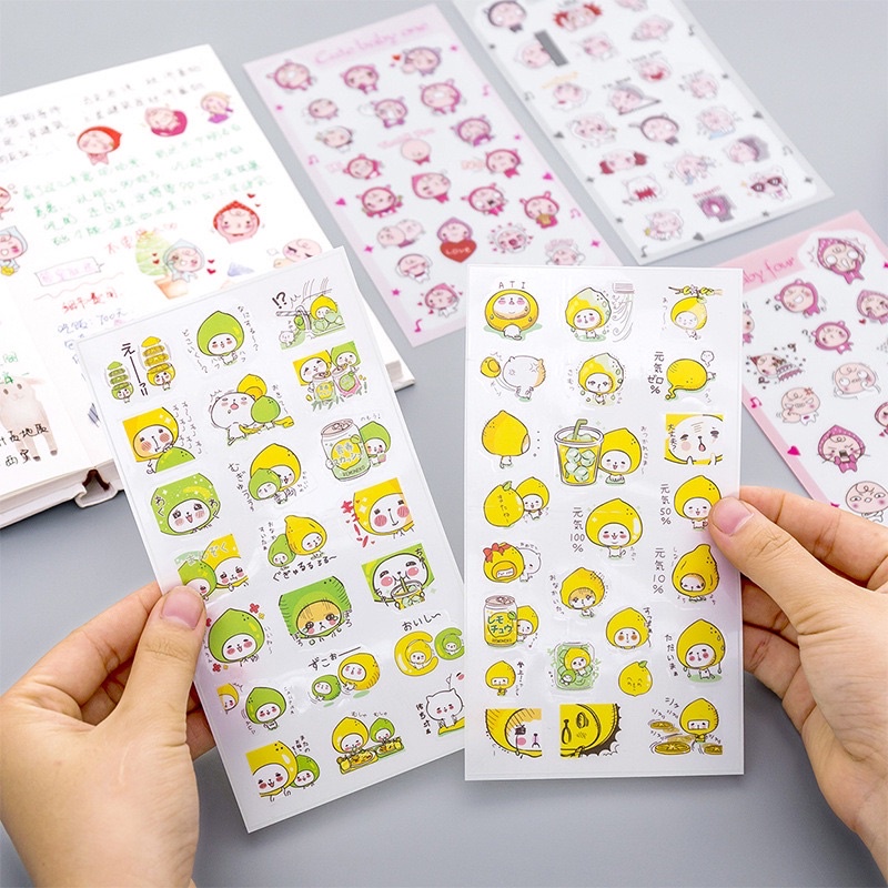 Set 6 tấm sticker dán nhiều hình dễ thương được chọn mẫu