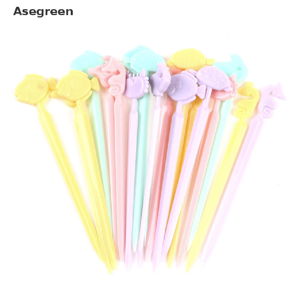[Asegreen] Nĩa Ăn Tráng Miệng Trái Cây Mini Màu Kẹo Ngọt Ngào Dễ Thương Cho Trẻ Em