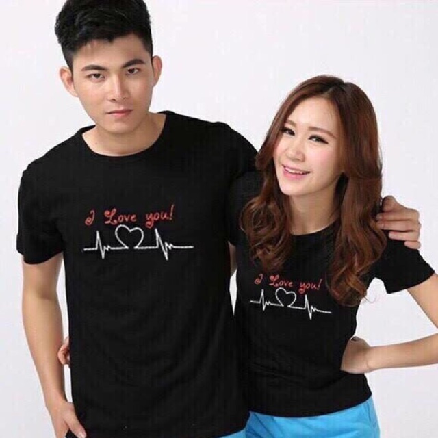 Áo thun cặp nam nữ cổ tròn 450
