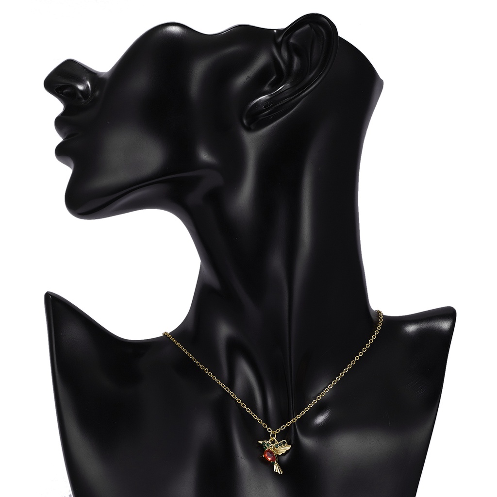 Set Khuyên Tai + Vòng cổ + Bông Tai Hình Chú Chim Ruồi Đáng Yêu Thời Trang