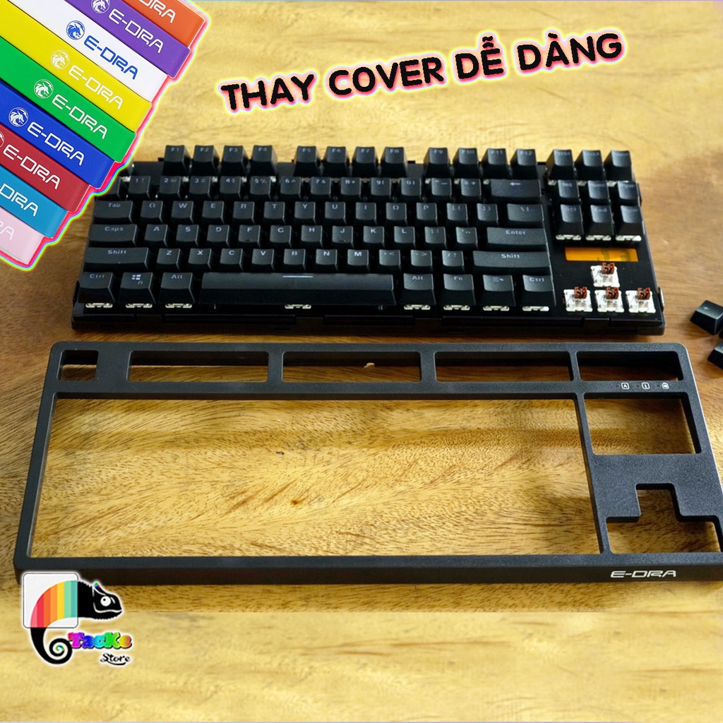 Bàn phím cơ E-Dra EK387 Switch Huano Version 2021 I Tặng thêm Keycap + Đèn Led USB I BH 24 T I Gaming TKL Edra EK387