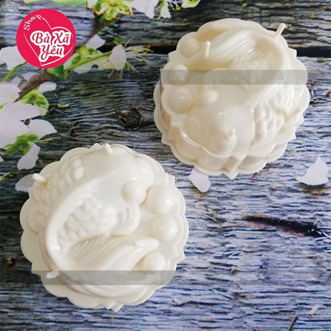 Combo 2 khuôn rau câu hoạ tiết cá chép 3D _ 10cm - BX3518
