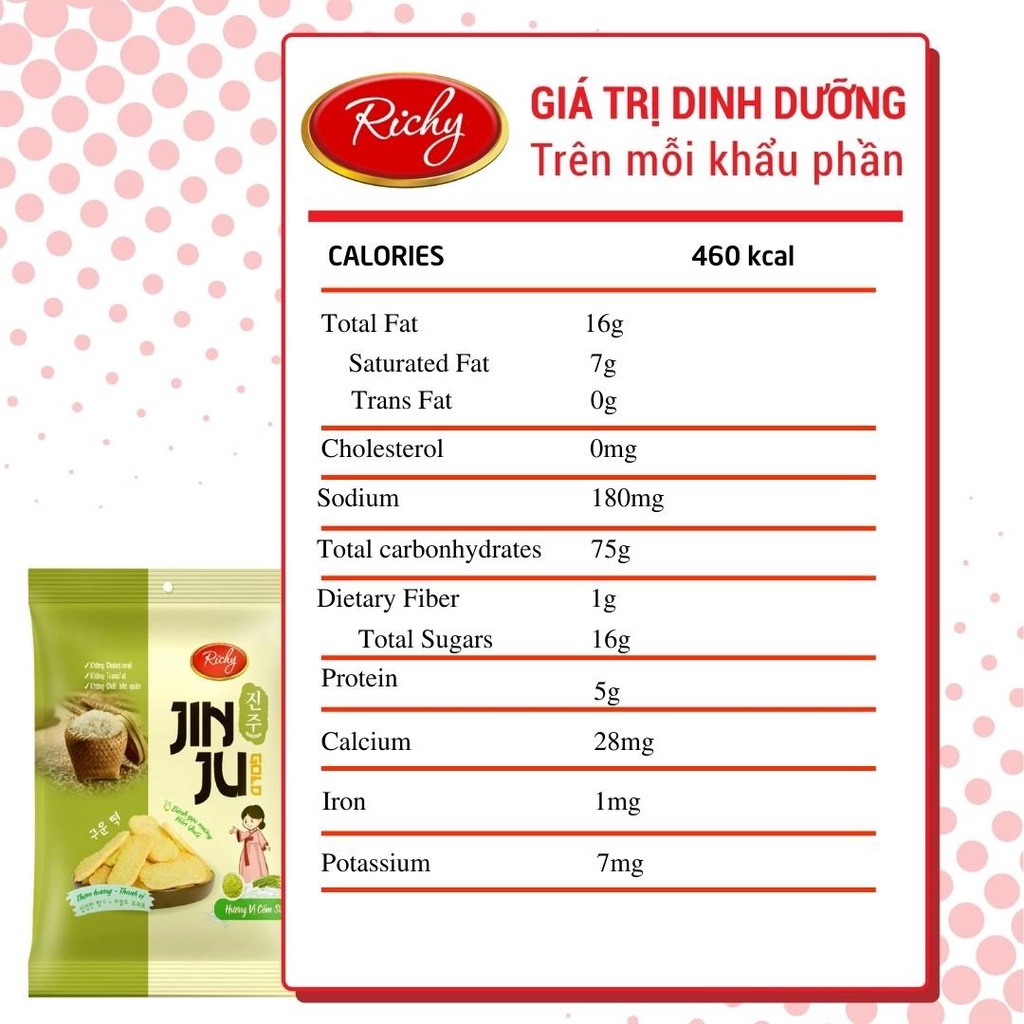 Bánh Gạo JINJU RICHY vị Cốm Sữa  145g