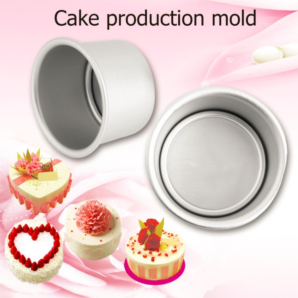 Bộ 3 Khuôn Làm Bánh Tròn Bằng Hợp Kim Nhôm Nhiều Màu Chất Lượng Cao