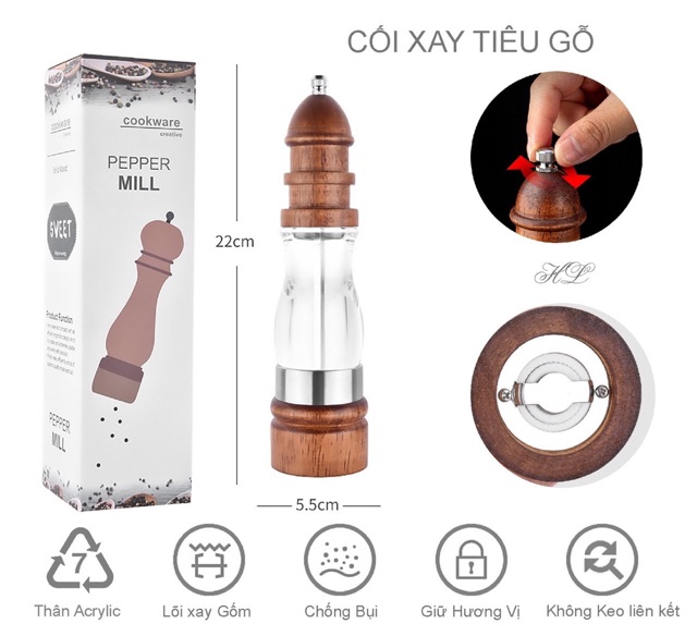 Xay tiêu gỗ hàng cao cấp