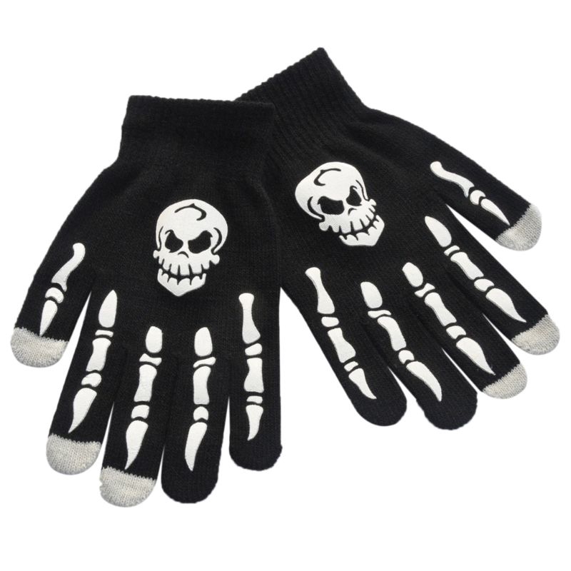 Bao tay giữ ấm dùng lái xe hình đầu lâu phong cách Halloween