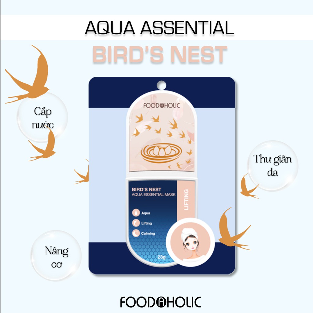 Mặt Nạ FOODAHOLIC Chiết Xuất Tổ Yến Cấp Nước, Hỗ Trợ Nâng Cơ 23g Bird's Nest Aqua Essential Mask #7