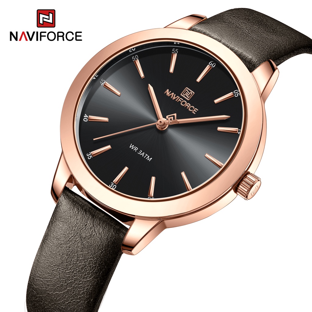Naviforce Đồng Hồ Analog Máy Quartz Dây Da Sang Trọng