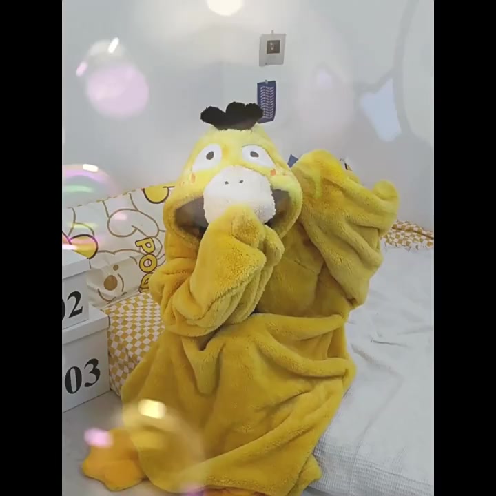 Áo choàng ngủ DIDIKA  Bộ Đồ Ngủ Vải Nhung San Hô Dày In Hình Vịt Dễ Thương Vui Nhộn Thời Trang Thu Đông Cho Bạn Gái | BigBuy360 - bigbuy360.vn