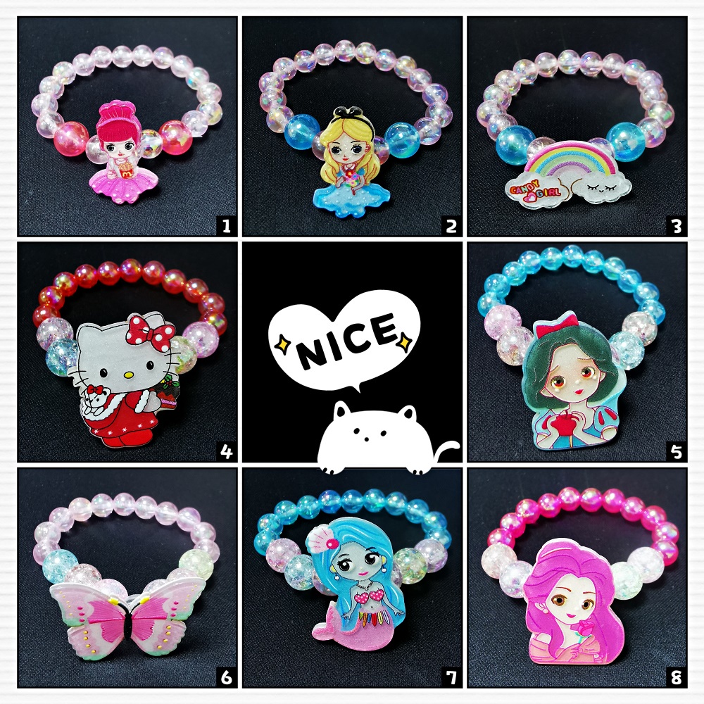 Vòng tay công chúa họa tiết hoạt hình cho bé gái