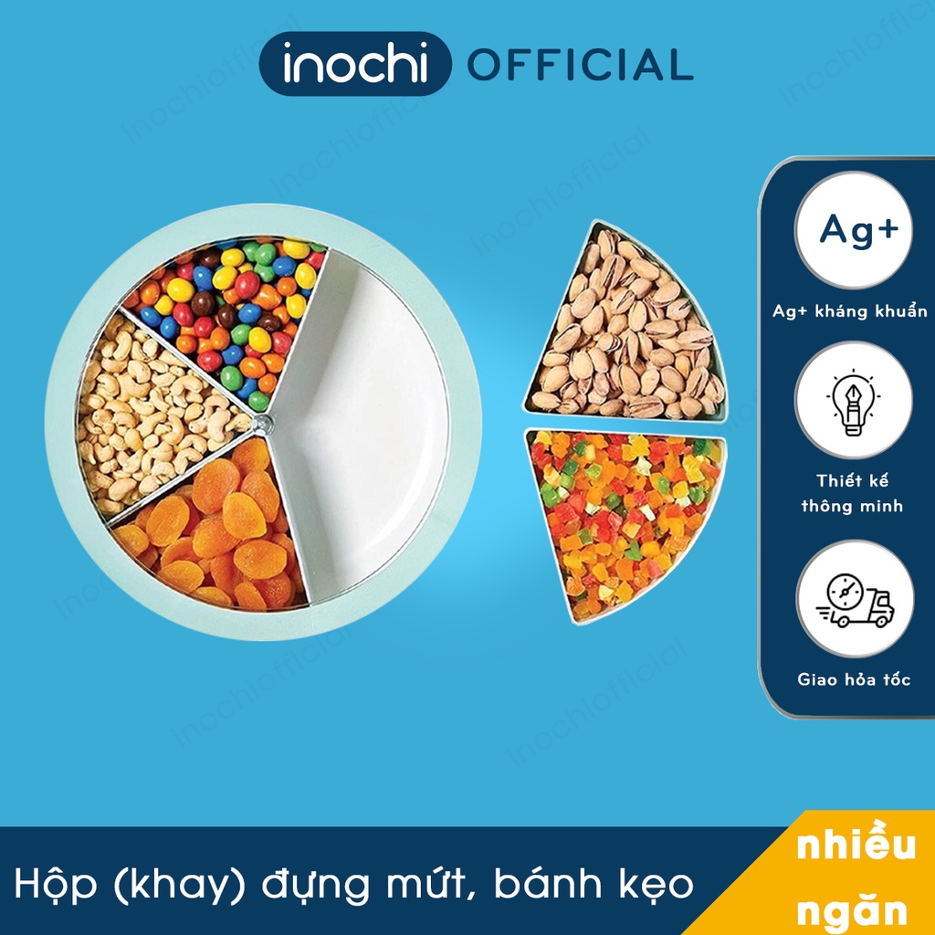 Hộp Mứt, Khay Đựng Mứt - Đựng Bánh Kẹo, Hạt Dưa Nhựa Cao Cấp Inochi - Vẻ Đẹp Nhẹ Nhàng Tinh Tế, Đạt Tiêu Chuẩn Nhật