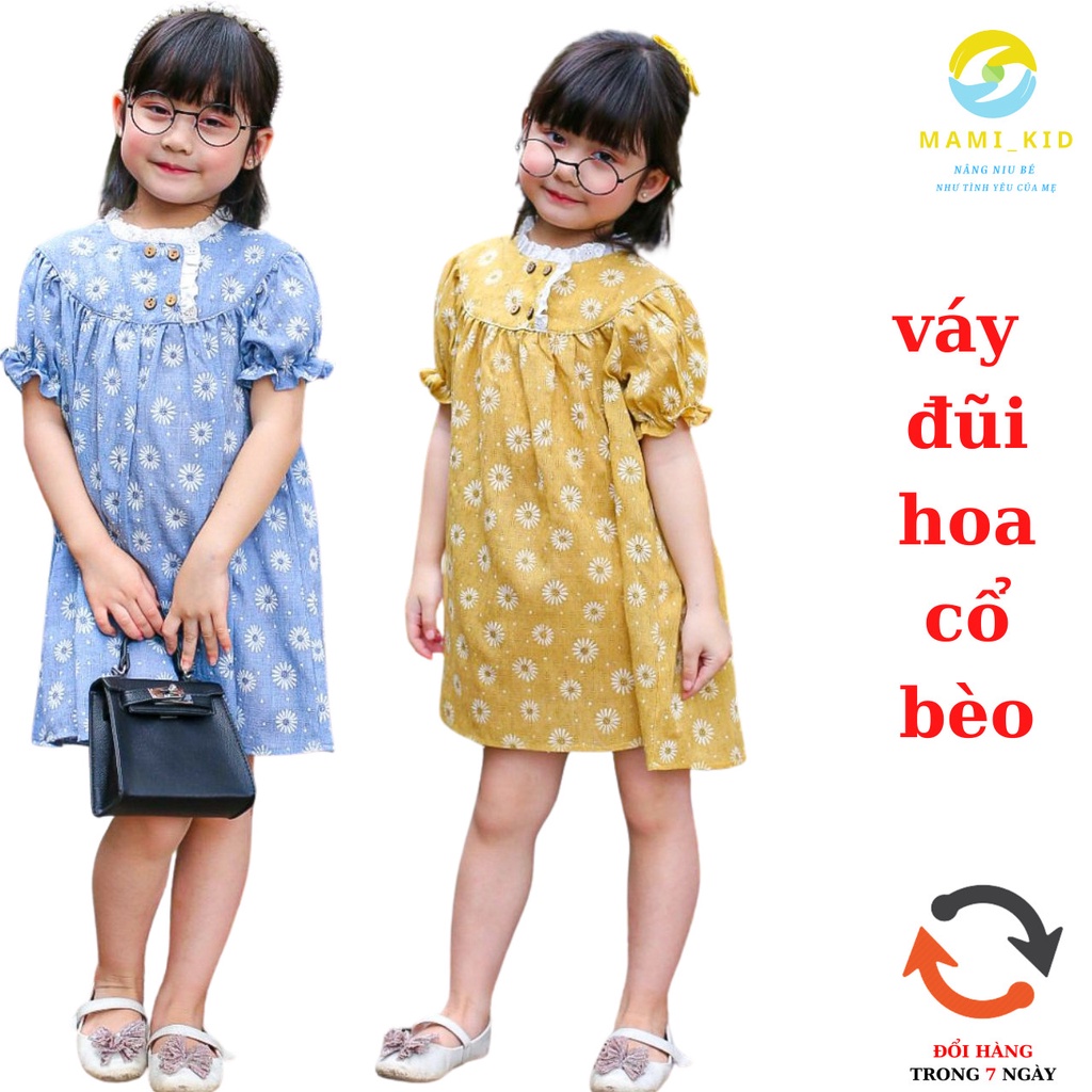 váy xinh cho bé gái 1-10 tuổi, chất liệu đũi hoa siêu mát, 10-25kg, mamikid
