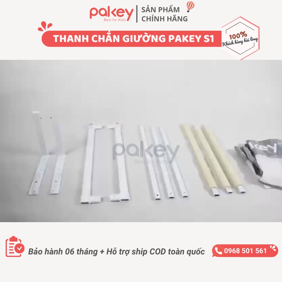 Thanh chắn giường Pakey S1 nâng hạ 1 bên cao cấp cho bé, Hàng DÀY DẶN CAO CẤP NEW 2022