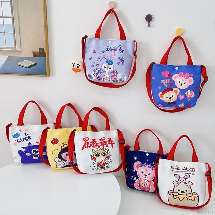 Túi Đeo Vai Vải Canvas Họa Tiết Hoạt Hình Dễ Thương Cho Bé