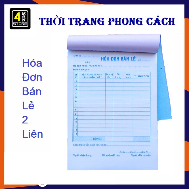 Hóa Đơn 2 Liên Dành Cho Bán Lẻ 12cm X 20cm