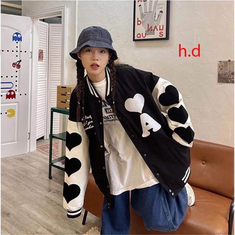 Áo khoác Bomber jacket Tim A, Mèo timChất gió đẹp, nỉ freesize 50kgphong cách hàn quốc nam nữ unisex