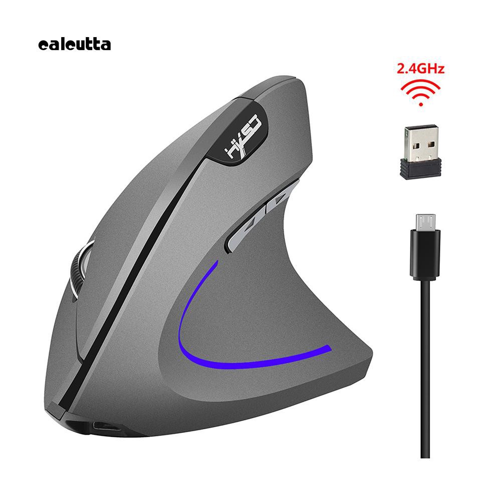 cal_Ergonomic Vertical Chargeable 2.4GHz 2400DPI PC Laptop USB Wireless Gaming Mouse