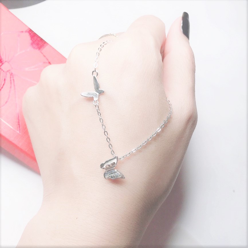 Dây chuyền bạc nữ cao cấp Evasilver mặt Butterfly, dây chuyền chuẩn bạc ta sang trọng