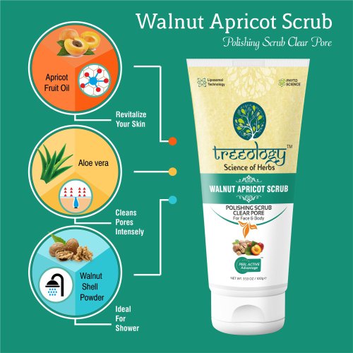 Tẩy da chết mờ thâm, sạch sâu từ quả mơ và hạt óc chó Treeology 100gram | BigBuy360 - bigbuy360.vn