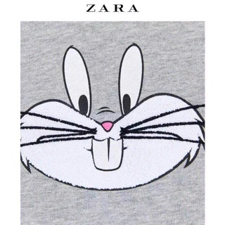 Áo nỉ Zara thỏ vạt trắng