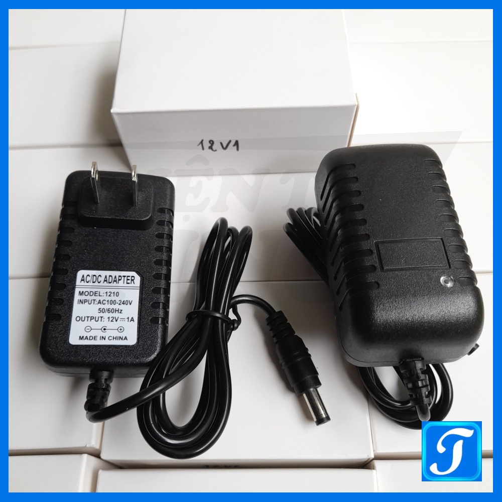 Bộ Chuyển Đổi Nguồn 220V AC 12V DC Adapter 12V 1A 2A  Vỏ Nhựa Jack 5.5*2.5mm 5.5*2.1mm
