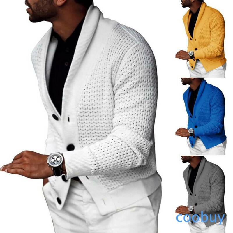 Áo Khoác Cardigan Dệt Kim Màu Trơn Cho Nam | BigBuy360 - bigbuy360.vn