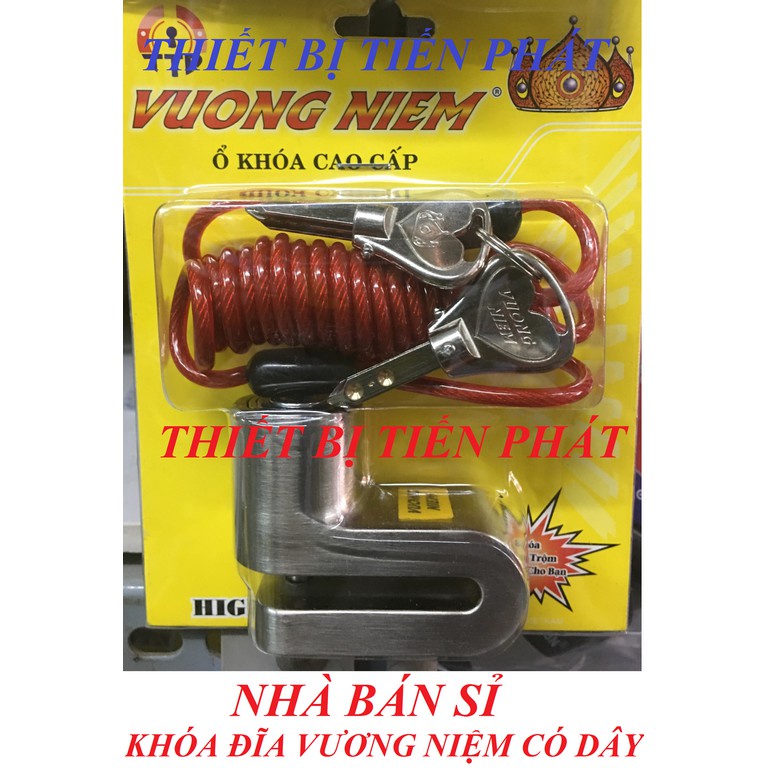 Ổ Khóa Đĩa Vương Niệm Lớn Có Dây Khóa Cổ Tay Xuống Đĩa (Chính Hãng)