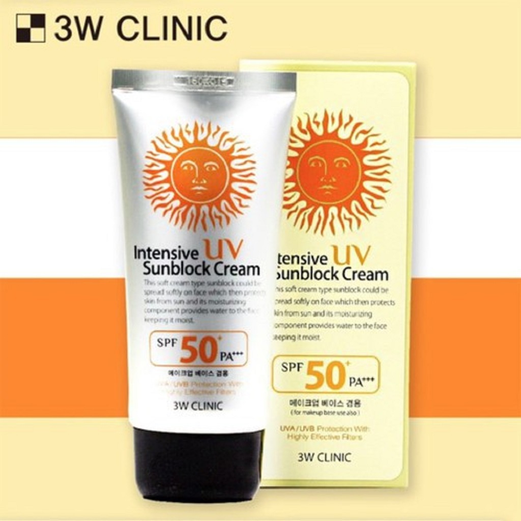 [Mã COSGLORIAT3 -8% đơn 250K] Kem Chống Nắng 3W Clinic Intensive UV Sunblock Cream SPF50 Pa+++ 70ml