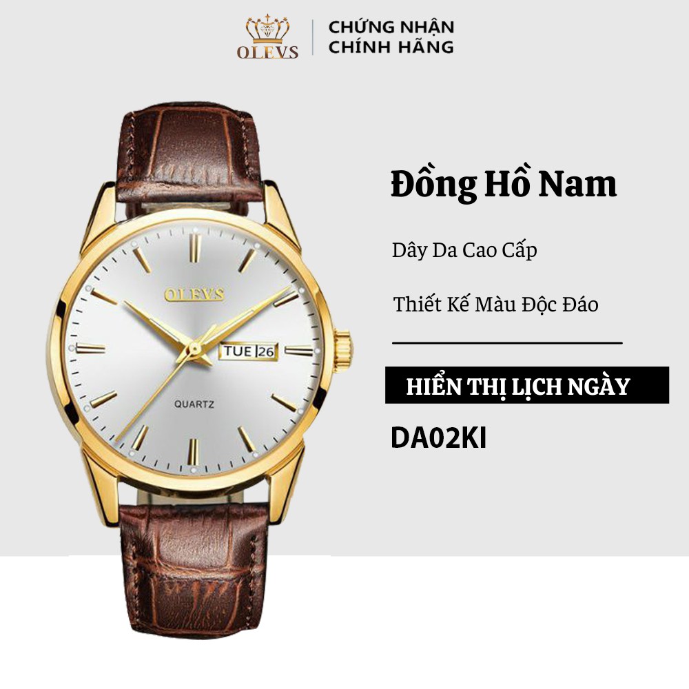 🔥Hàng Xịn🔥 Đồng Hồ Nam Dây Da Thời Trang Cao Cấp OLEVS 2021 Phong Cách Hàn Quốc Đẳng Cấp Doanh Nhân - ĐHDA