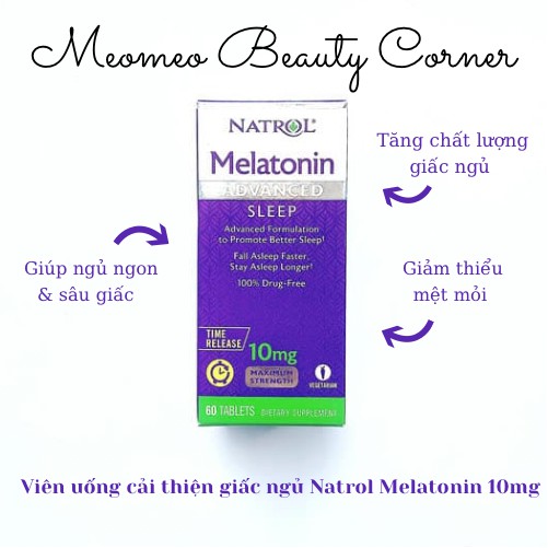 Viên uống cải thiện giấc ngủ Natrol Melatonin 10mg